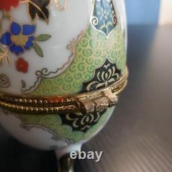 Ouf décoratif style Fabergé porcelaine doré or fin laiton art nouveau N5737