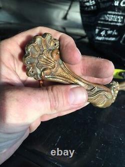 Paire Poignées Ancienne Bronze Art Nouveau Signé ETC style MUCHA GUIMARD