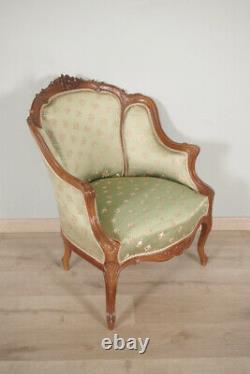 Paire de bergères style Louis XV noyer 1900