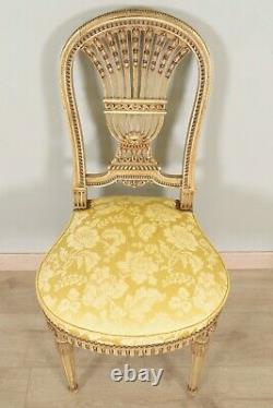 Paire de chaises style Louis XVI bois laqué