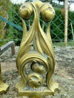 Paire de chenet art nouveau bronze style Hector Guimart antique French andiron
