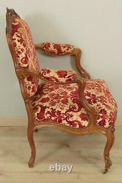 Paire de fauteuils à dos plats style Louis XV