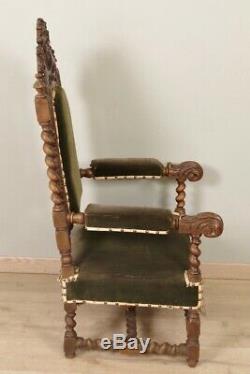 Paire de fauteuils torsadés style Louis XIII