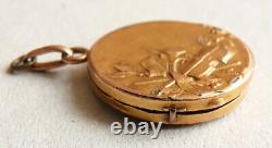 Pendentif reliquaire ART NOUVEAU Modern Style 1900 BECKER femme violon lyre