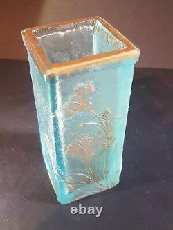 Petit Vase BLEU Daum Nancy de Style Art Nouveau