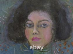 Portrait De Dame Style Art Nouveau Vieux tableau Peinture Signé Reynaud Bsn