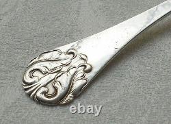 Rare Élégant Cuillère à Dessert Style Art Nouveau De 830er Argent Danemark 1929