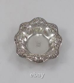 Rare Élégant Écrou Praline Petit Bol Style Art Nouveau 925er Argent Sterling