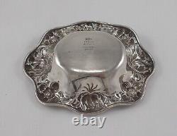 Rare Élégant Écrou Praline Petit Bol Style Art Nouveau 925er Argent Sterling