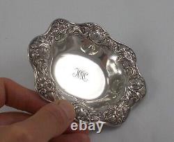 Rare Élégant Écrou Praline Petit Bol Style Art Nouveau 925er Argent Sterling