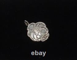 Rare Élégant Pendentif Style Art Nouveau Avec Portrait de Femme 800er Argent #3