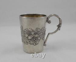 Rare Élégant Tasse à Anse Style Art Nouveau De 800er Argent F. Mosgau Um 1900