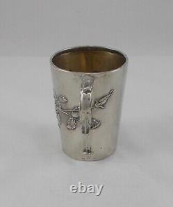 Rare Élégant Tasse à Anse Style Art Nouveau De 800er Argent F. Mosgau Um 1900