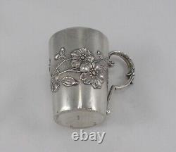 Rare Élégant Tasse à Anse Style Art Nouveau De 800er Argent F. Mosgau Um 1900