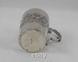 Rare Élégant Tasse à Anse Style Art Nouveau De 800er Argent F. Mosgau Um 1900