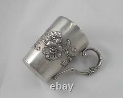 Rare Élégant Tasse à Anse Style Art Nouveau De 800er Argent F. Mosgau Um 1900