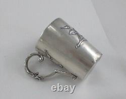 Rare Élégant Tasse à Anse Style Art Nouveau De 800er Argent F. Mosgau Um 1900