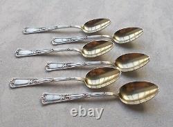 Rare Set 6 Cuillère à Mokka Style Art Nouveau De 800er Argent Koch&bergfeld 1905