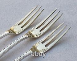 Rare Set 6 Fromage Obst-Gabeln Style Art Nouveau De 800er Argent Wilkens & Soe