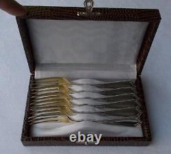 Rare Set 6 Fromage Obst-Gabeln Style Art Nouveau De 800er Argent Wilkens & Soe