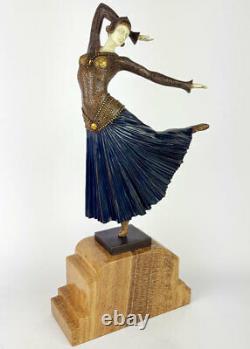 STATUE EN BRONZE 47cm SCULPTURE STYLE ART NOUVEAU CHRYSELEPHANTINE STATUETTE