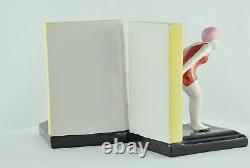Serre-Livres Figurine Baigneuse Pin-up Sexy Plongeuse Style Art Deco Porcelaine