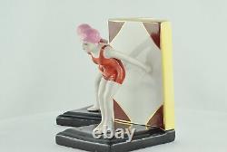 Serre-Livres Figurine Baigneuse Pin-up Sexy Plongeuse Style Art Deco Style Art N