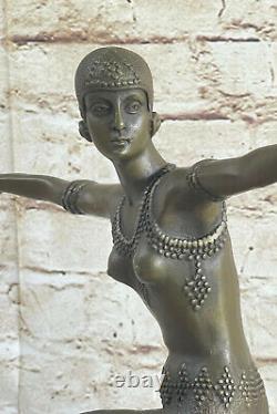 Sexy Femme Danseuse Style Art Nouveau Marbre Base Bronze Sculpture Statue Vente