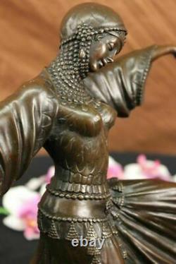 Signée Bronze Style Art Nouveau Deco Chiparus Figurine Statue Très Grand Gift Nr