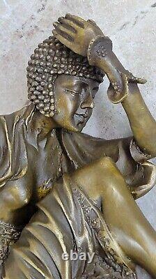 Signée Bronze Style Art Nouveau Deco Chiparus Statue Figurine Sculpture Art