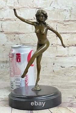 Signée Bronze Style Art Nouveau Deco Chiparus Statue Figurine Sculpture Chair