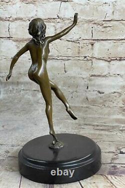 Signée Bronze Style Art Nouveau Deco Chiparus Statue Figurine Sculpture Chair