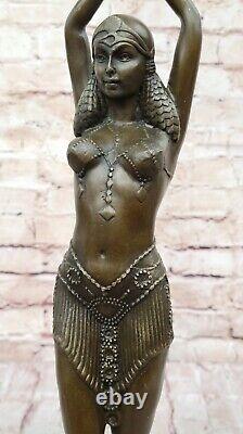 Signée Bronze Style Art Nouveau Deco Chiparus Statue Figurine Sculpture Figurine