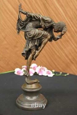 Signée Bronze Style Art Nouveau Deco Chiparus Statue Figurine Sculpture Large