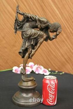 Signée Bronze Style Art Nouveau Deco Chiparus Statue Figurine Sculpture Large