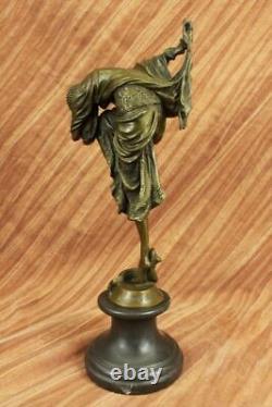 Signée Bronze Style Art Nouveau Deco Chiparus Statue Figurine Sculpture Large