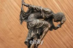 Signée Bronze Style Art Nouveau Deco Chiparus Statue Figurine Sculpture Large