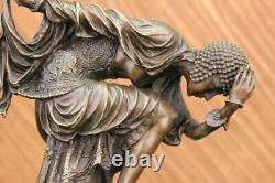 Signée Bronze Style Art Nouveau Deco Chiparus Statue Figurine Sculpture Large