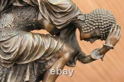 Signée Bronze Style Art Nouveau Deco Chiparus Statue Figurine Sculpture Large