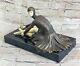 Signée Bronze Style Art Nouveau Deco Chiparus Statue Figurine Sculpture Solde