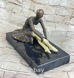 Signée Bronze Style Art Nouveau Deco Chiparus Statue Figurine Sculpture Solde