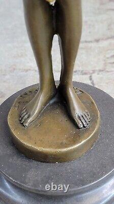 Signée Bronze Style Art Nouveau Deco Chiparus Statue Figurine Très Grand Cadeau