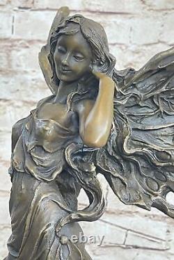 Signée Dalou, Bronze Style Art Nouveau Fairy Sculpture Figurine Fonte Figurine