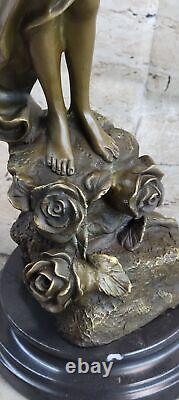 Signée Villanis, Bronze Style Art Nouveau Fairy Sculpture Figurine Fonte