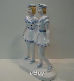 Statue Figurine Marin Marine Fille Style Art Deco Style Art Nouveau Porcelaine