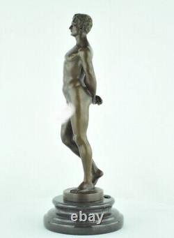 Statue Sculpture Athlete Sexy Style Art Deco Style Art Nouveau Bronze massif Sig