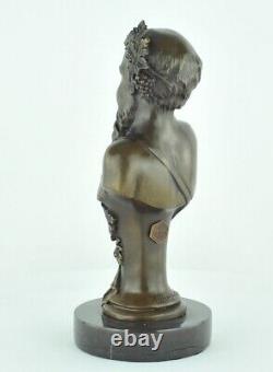 Statue Sculpture Bacchus Style Art Deco Style Art Nouveau Bronze massif Signe