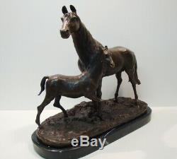 Statue Sculpture Cheval Animalier Style Art Deco Style Art Nouveau Bronze massif