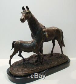 Statue Sculpture Cheval Animalier Style Art Deco Style Art Nouveau Bronze massif