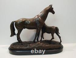 Statue Sculpture Cheval Poulain Animalier Style Art Deco Style Art Nouveau Bronz